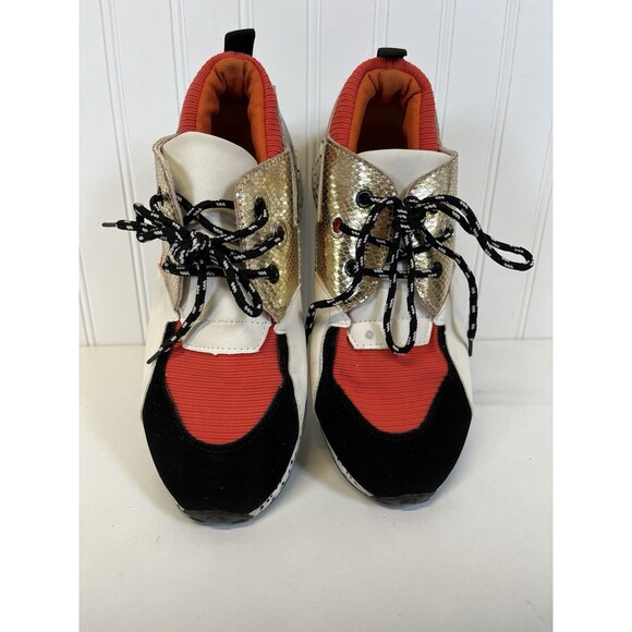 Lucky Step Platform Sneaker Shoe. Multi‎ Color and Texture. Womens Sz 10 - Picture 2 of 10
